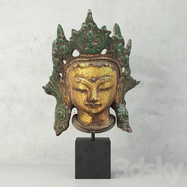 Cast Iron Kwan Yin Head 3DModel