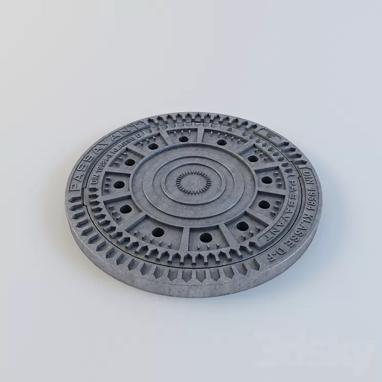 Cast iron manhole 3D Model