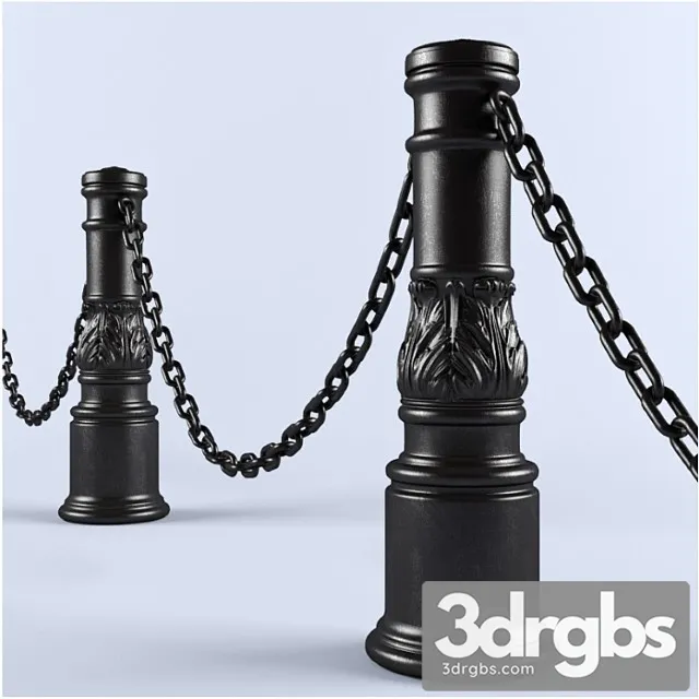 Cast Iron Support For Embankment Fencing 3D Model Free