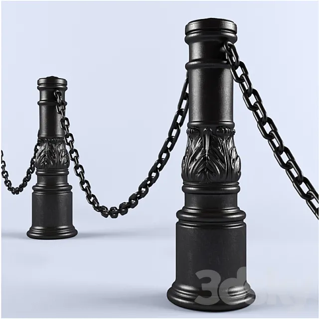 Cast iron support for the fence embankment 3DModel