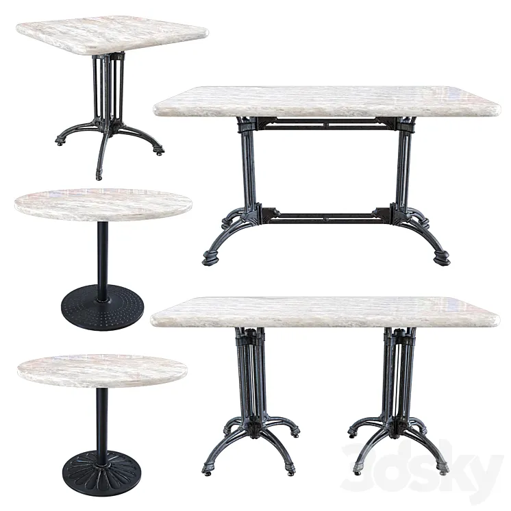 Cast iron underframe table 3D Model Free