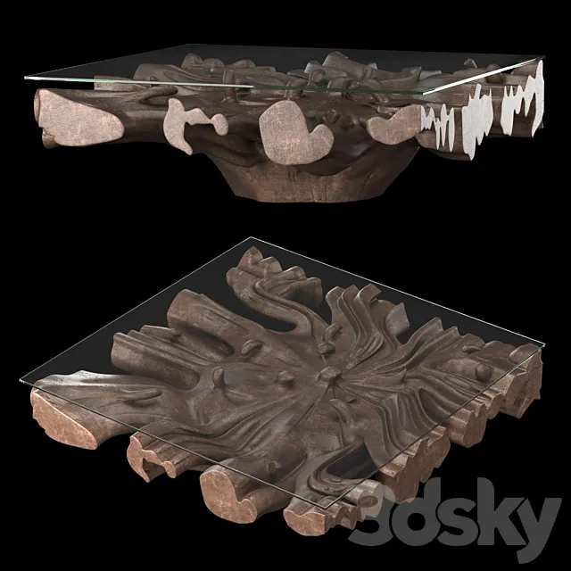 CAST ROOT SQUARE COFFEE TABLE - 48 3DModel