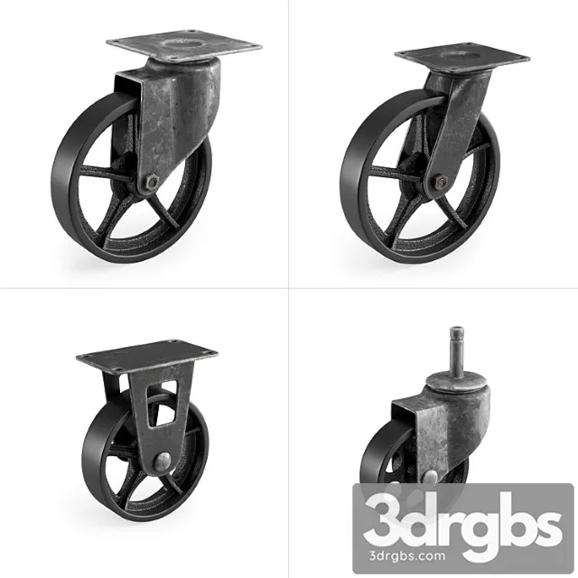 Casters set 2 3D Model Free