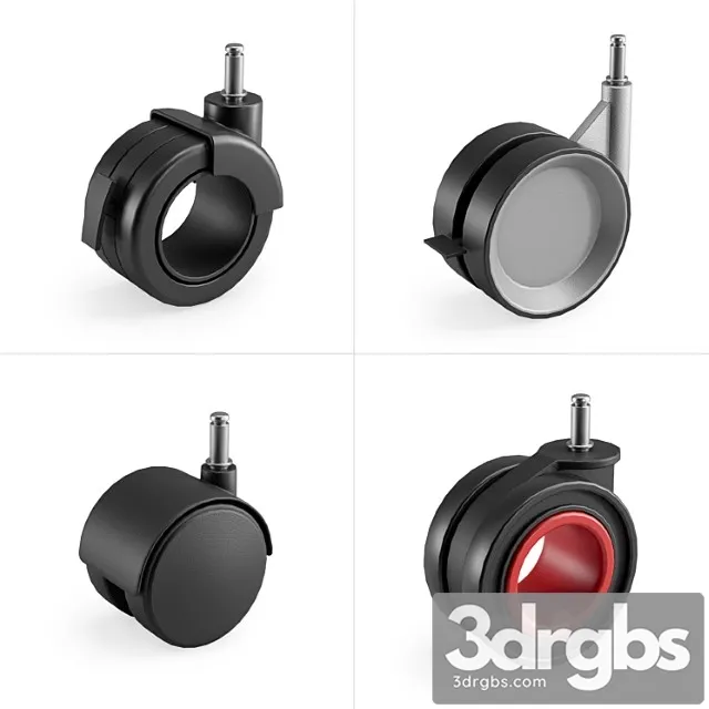 Casters set 3 3D Model Free