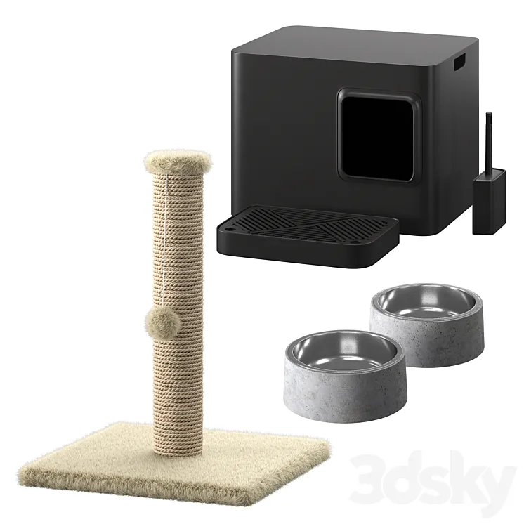 Cat accessories 3D Model Free