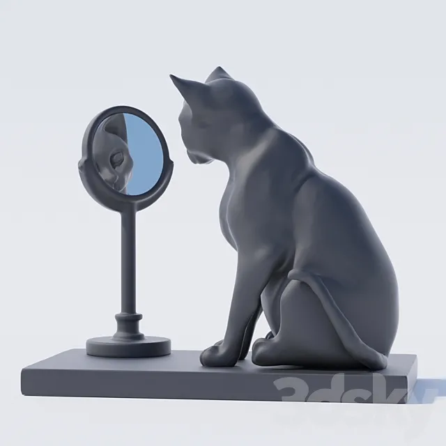 Cat and Mirror 3D Model