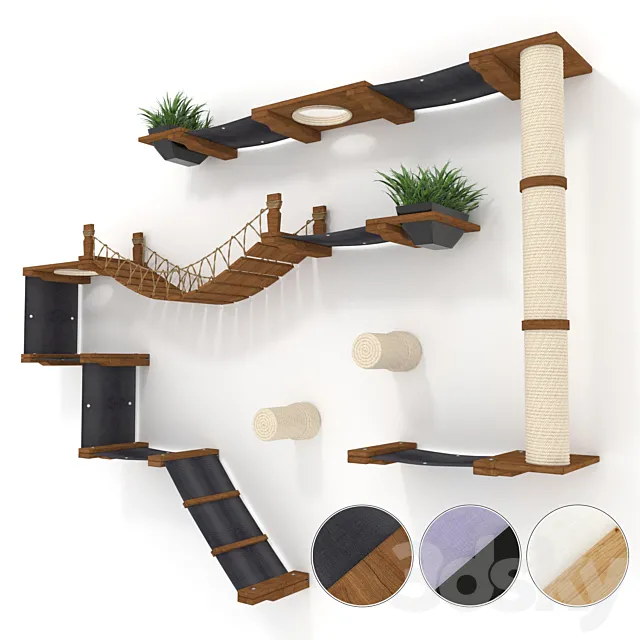 Cat furniture (game complex) CatastrophiCreations set 2 3D Model