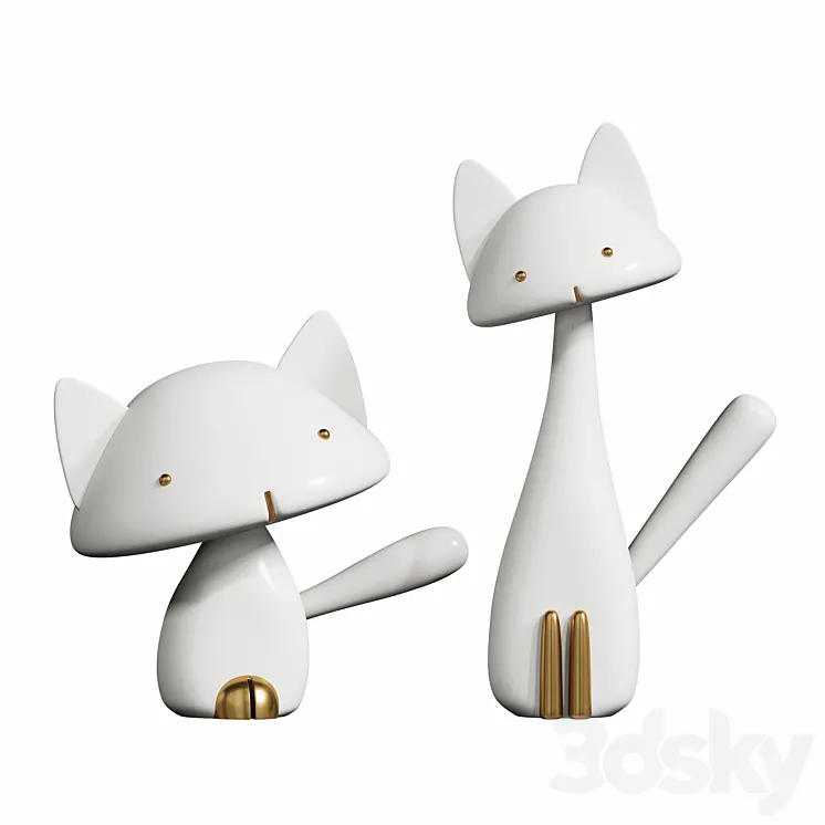 cat handicraft ornament sculpture 3D Model Free