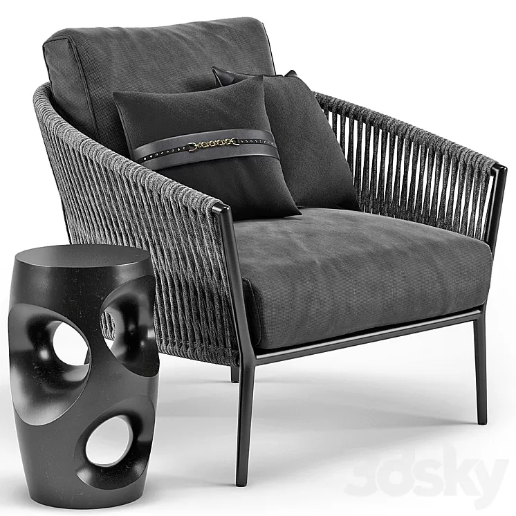 Catalina Outdoor Lounge Chair Oly Studio Cosmo Side End Table 3D Model
