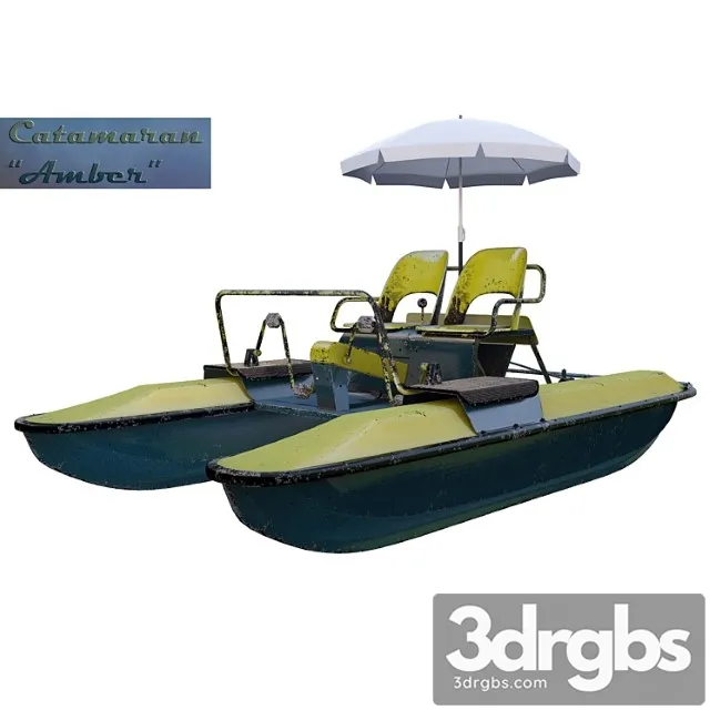 Catamaran yantar (water bicycle) 3D Model Free