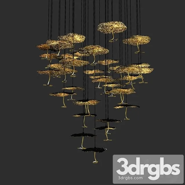 Catellani and smith gold moon chandelier 3D Model Free