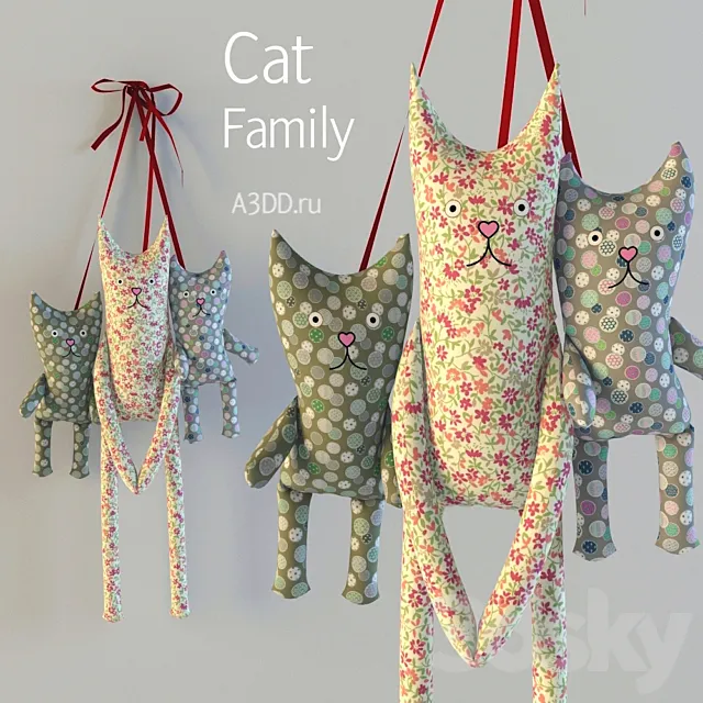 Cats textile hanging 3D Model