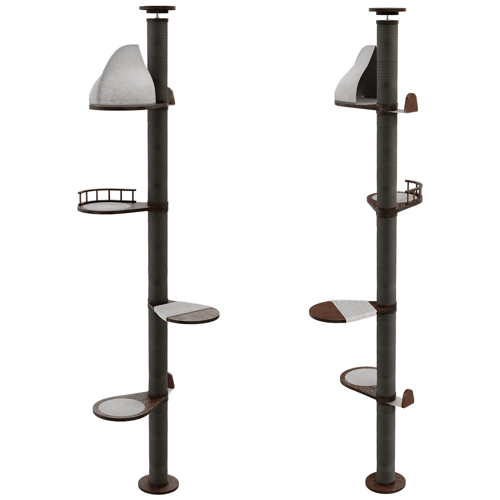 Catsby - High scratching post with house for cats VINE  280-295 3D Model