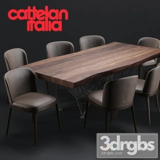Cattelan Godron Deep Wood Magda Chair 3D Model Free