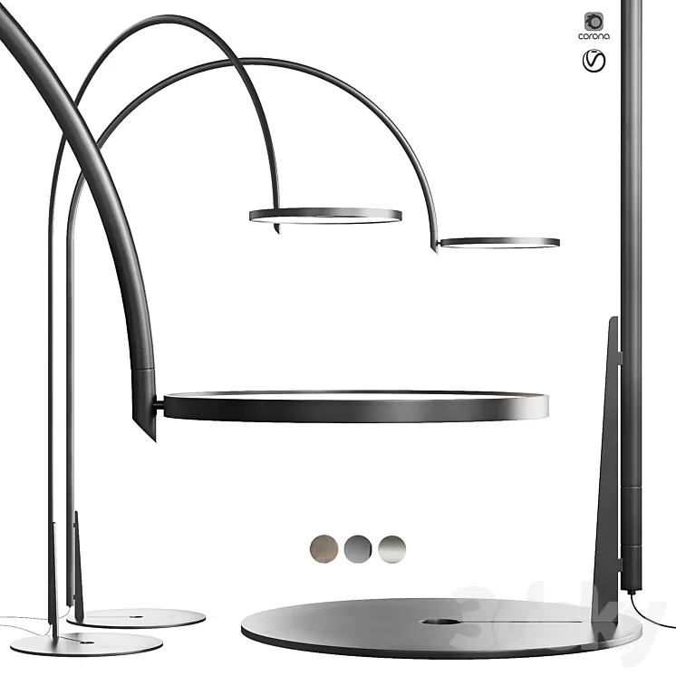 Cattelan Italia Arx Arched Floor Lamp 3D Model Free