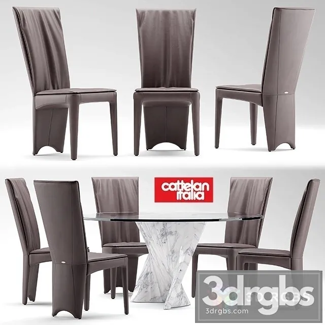 Cattelan Italia Aurelia Table and Chair 3D Model Free