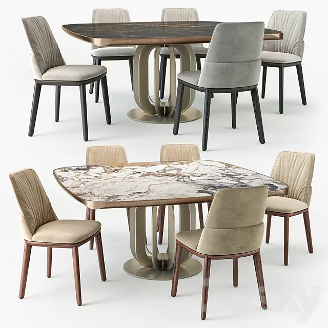 Cattelan Italia Belinda chair Soho table 3DModel