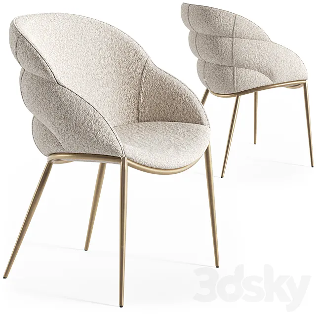 Cattelan Italia Camilla metal armchair 3D Model