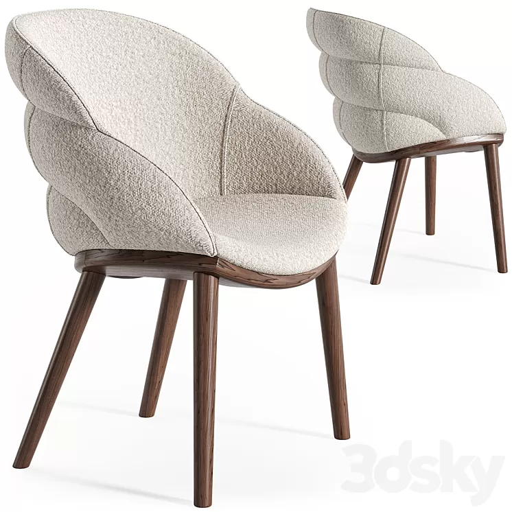 Cattelan Italia Camilla wood armchair 3D Model Free