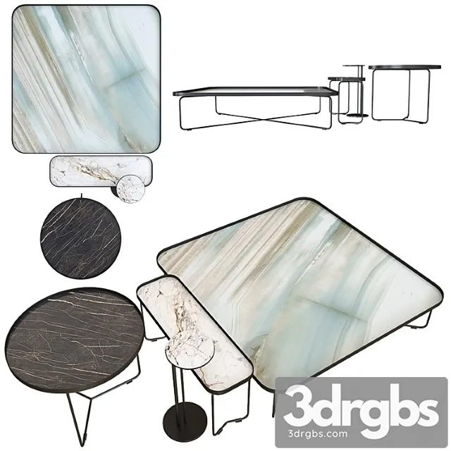 Cattelan italia coffee table set 07 2 3D Model Free