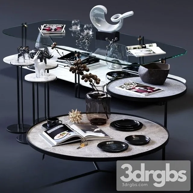Cattelan Italia Coffee Tables Set 02 3D Model Free