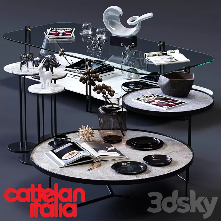 Cattelan Italia Coffee Tables Set 02 3D Model