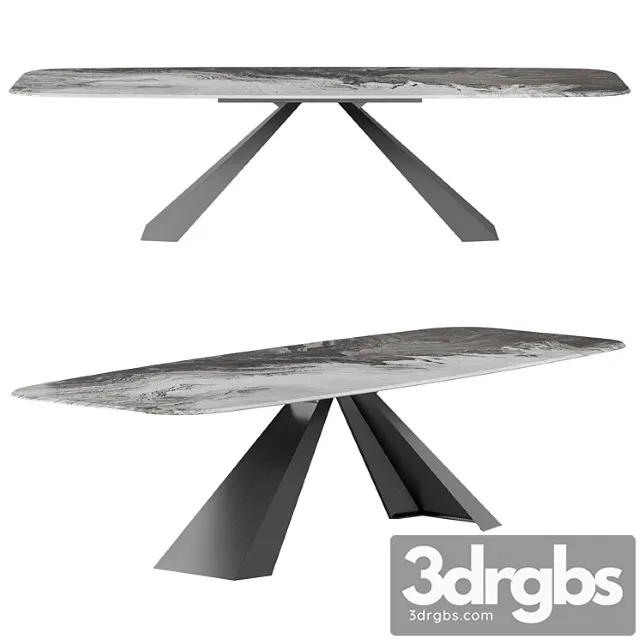 Cattelan italia eliot crystalart dining table 2 3D Model Free