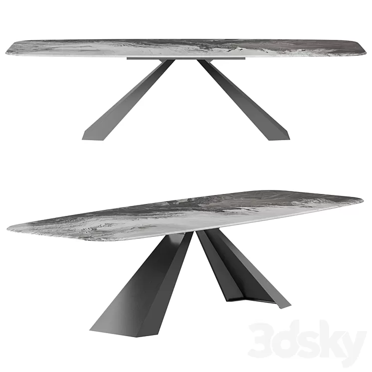 Cattelan Italia Eliot Crystalart Dining Table 3D Model