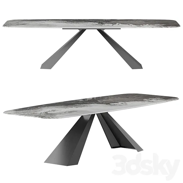 Cattelan Italia Eliot Crystalart Dining Table 3DModel