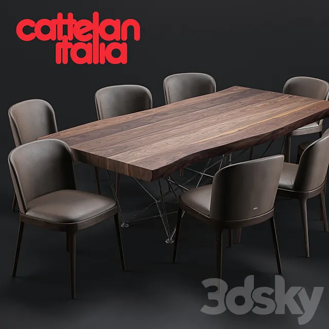 Cattelan Italia Gordon Deep Wood Magda Chair 3DModel