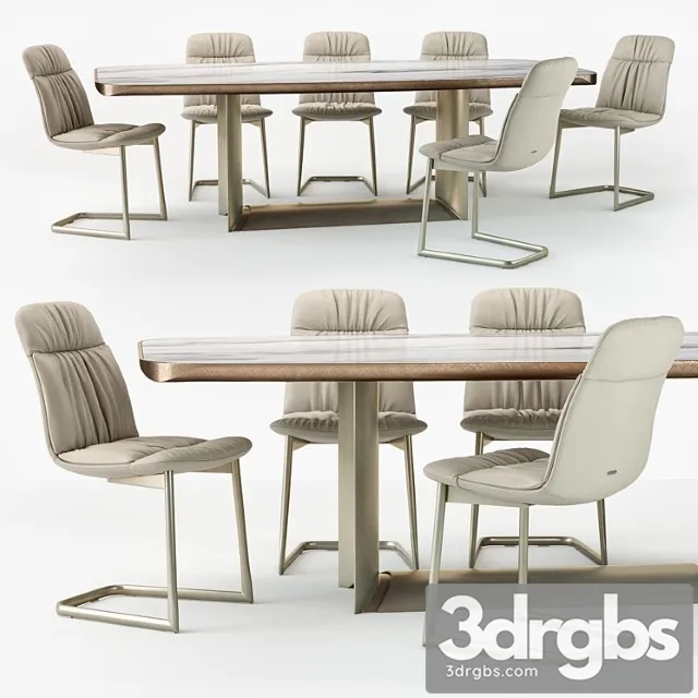Cattelan italia kelly chair dragon table 2 3D Model Download
