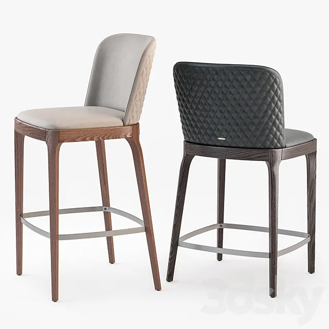 Cattelan italia magda couture stool set2 3D Model