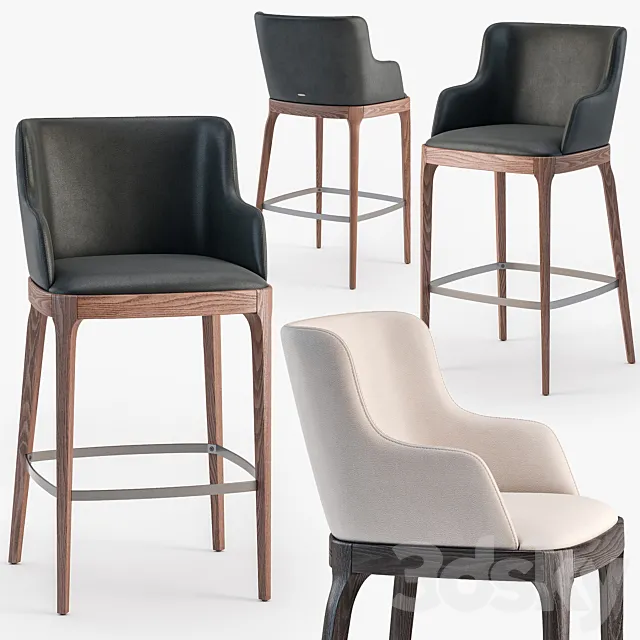 Cattelan Italia Magda stool set 2 3D Model