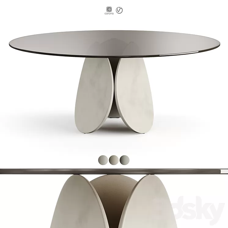 Cattelan Italia Maxim Argile Glass Table 3D Model