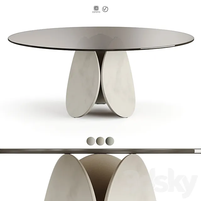 Cattelan Italia Maxim Argile Glass Table 3DModel