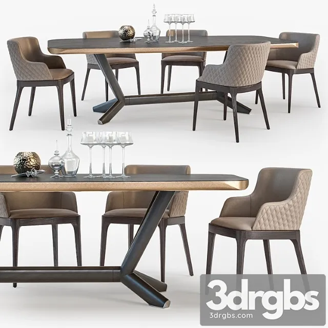Cattelan Italia Planer Table Magda Armchair Set01 1 3D Model Free