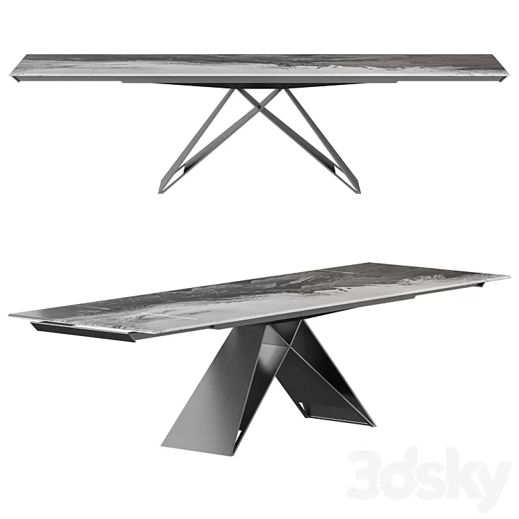 Cattelan Italia Premier Drive Crystalart Dining Table 3D Model