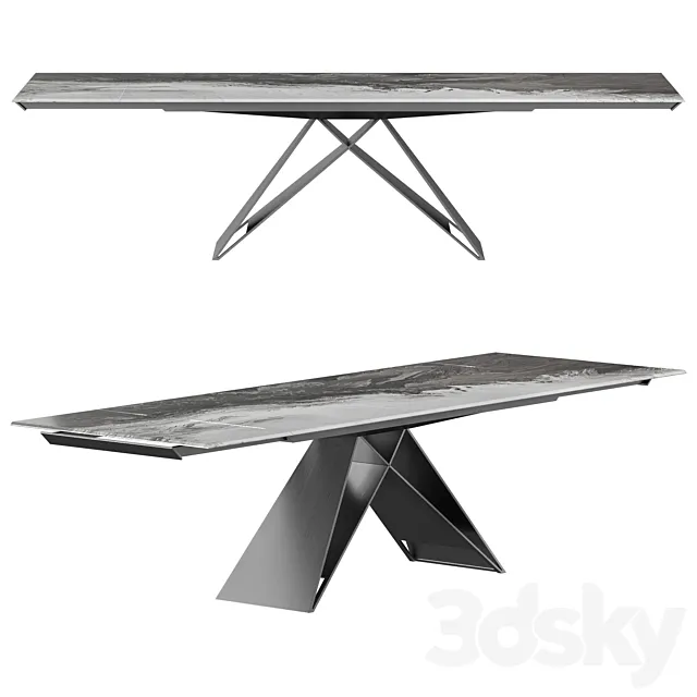 Cattelan Italia Premier Drive Crystalart Dining Table 3DModel