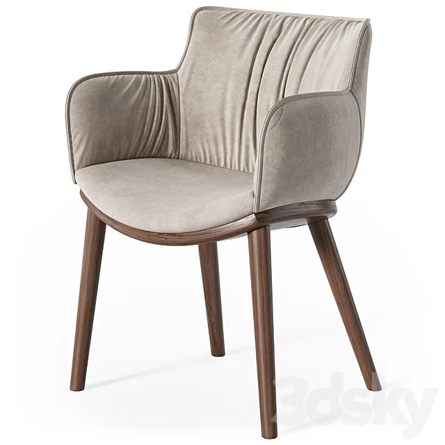 Cattelan Italia Rhonda wood armchair 3D Model