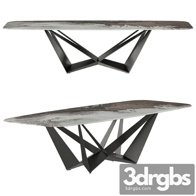 Cattelan italia skorpio crystalart dining table 2 3D Model Free