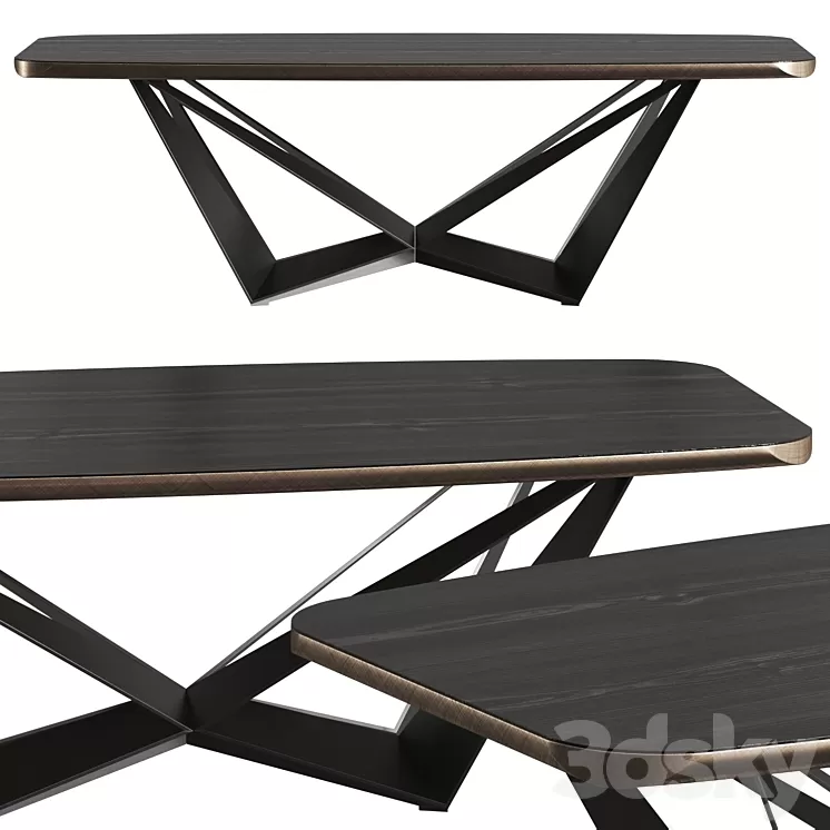 Cattelan Italia Skorpio Wood C Dining Table 3D Model