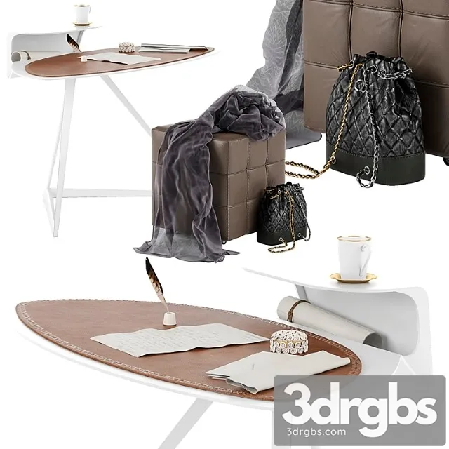 Cattelan Italia Storm Desk Set 02 3D Model Free