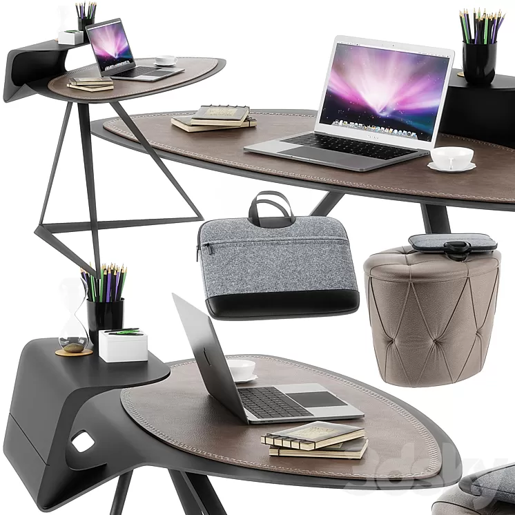 Cattelan Italia Storm desk set 3D Model