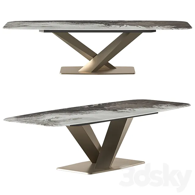 Cattelan Italia Stratos Crystalart Dining Table 3D Model