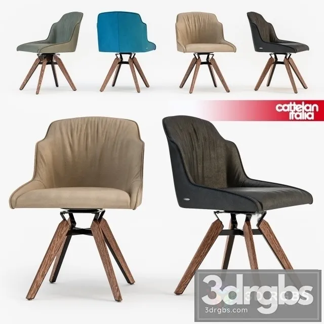 Cattelan Italia Tyler Swivel Chair Castors 3D Model Free