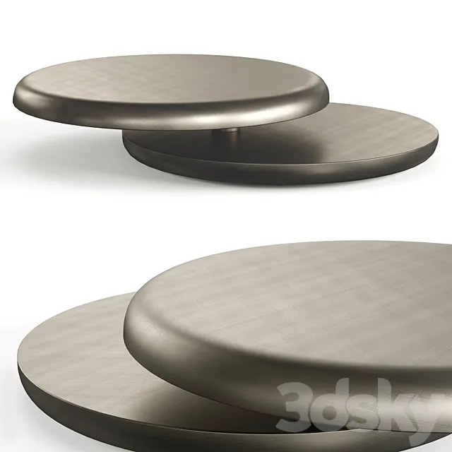 Cattelan Italia Yo-Yo Brushed Bronze Coffee Table 3DModel