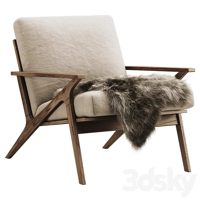 Cavett Wood Frame Chair 3D Model