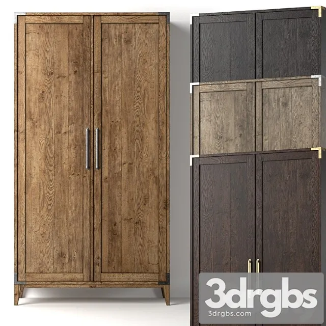 Cayden campaign panel double-door cabinet 3D Model Free