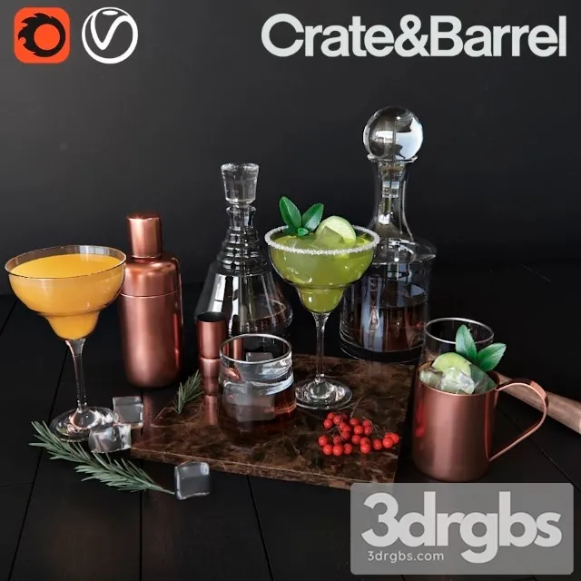 CB Alсohol Set 3D Model Free