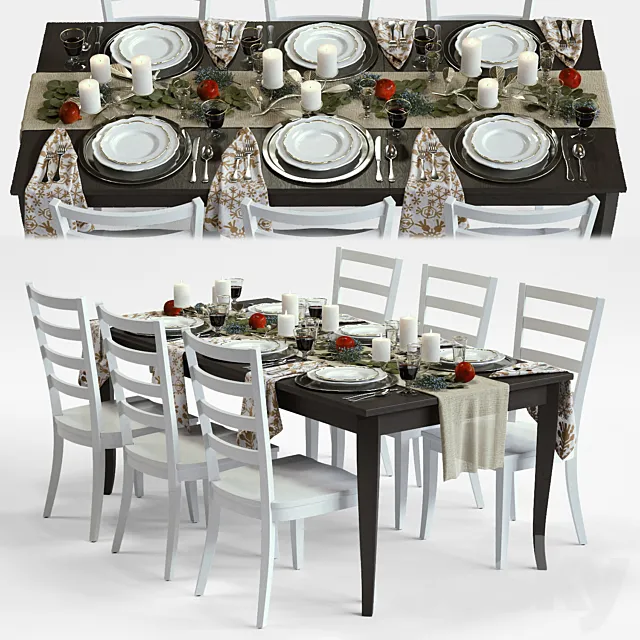 C&B Traditional Holiday Table 3DModel